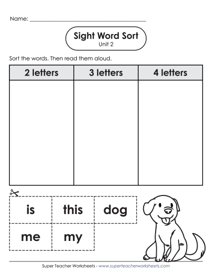 Sight Word Sort (Unit 2)