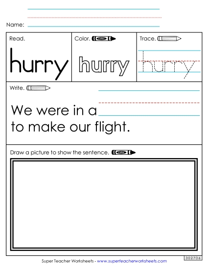 Worksheet 3: Hurry