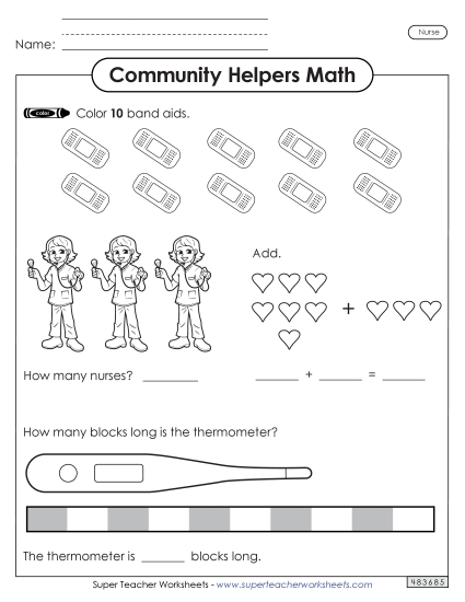 Community Helpers Math: Nurse