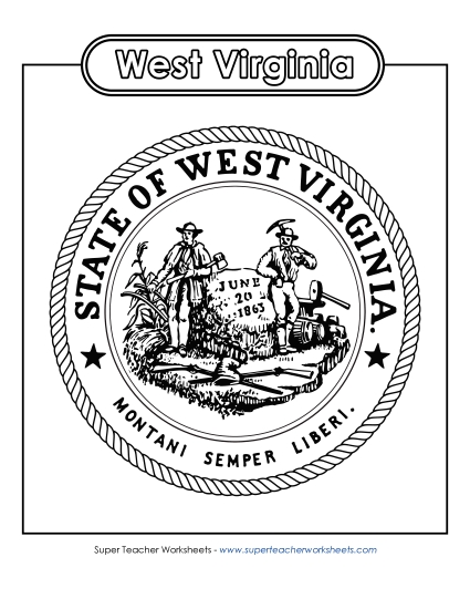 West Virginia State Seal (Black & White)