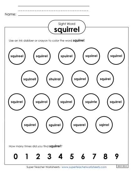 Dab or Color: Squirrel