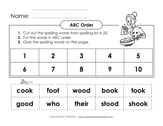 ABC Order: Cut and Glue (A-20)