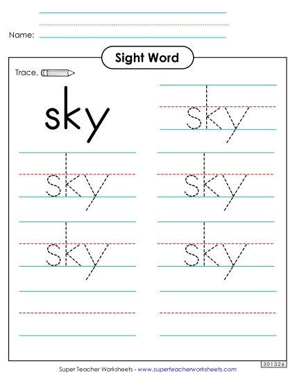 Trace the Word: Sky