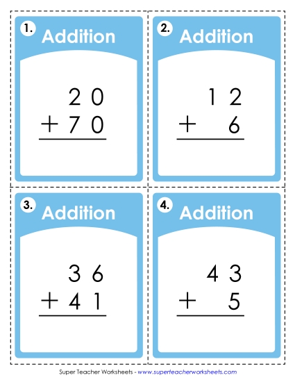 Task Cards<br>(Addition - No Regrouping)