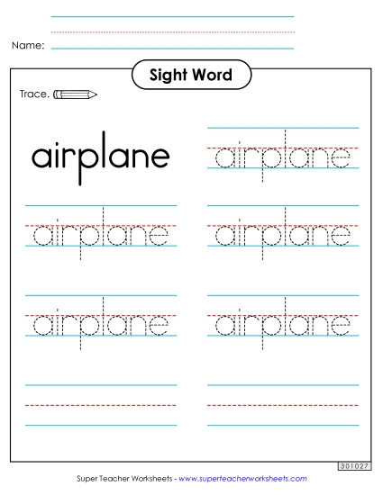 Trace the Word: Airplane
