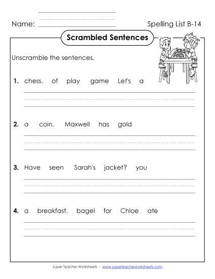 Scrambled Sentences (B-14)