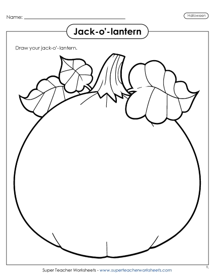 Draw Your Own Jack-O\'-Lantern  Halloween Worksheet