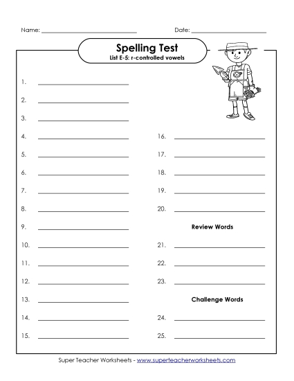Spelling Test (E-5)