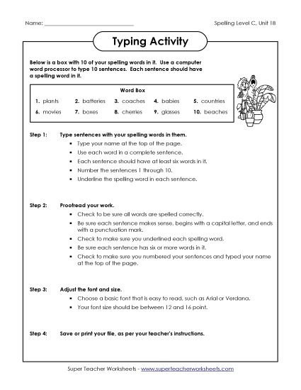 Typing Sentences (C-18) 