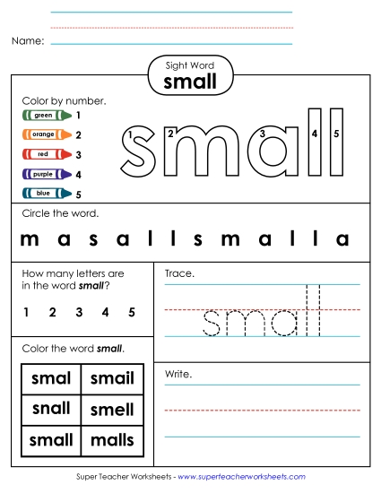 Worksheet 4: Small