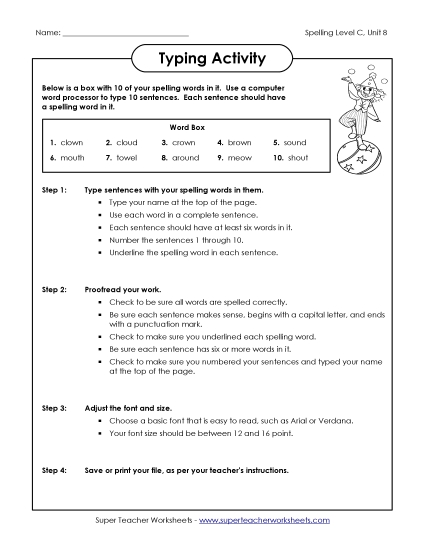 Typing Sentences (C-8) 