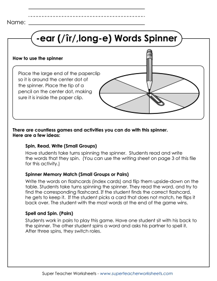Word Spinner (-ear)