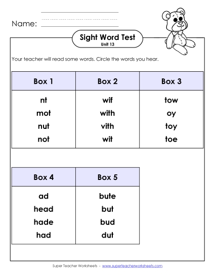 Whole Class Test (Unit 13)