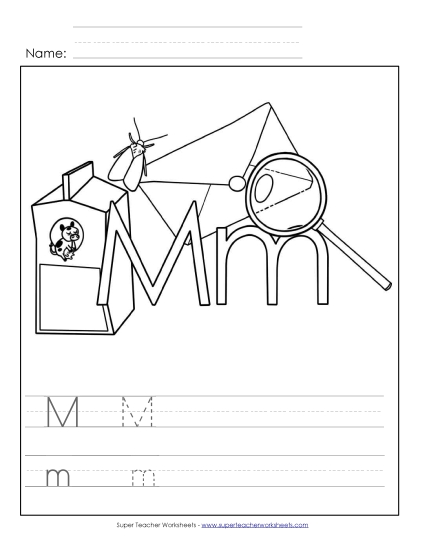 Letter M - Color and Write
