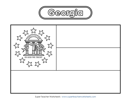 Georgia Flag Coloring Page