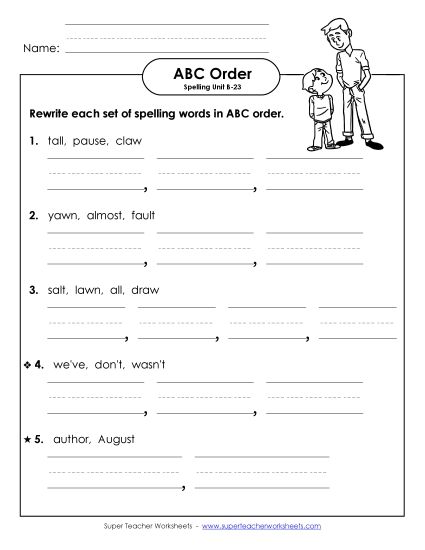 ABC Order - Word Sets (B-23)