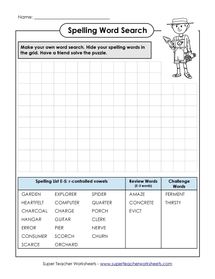 Make a Wordsearch (E-5)