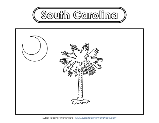 South Carolina Flag Coloring Page