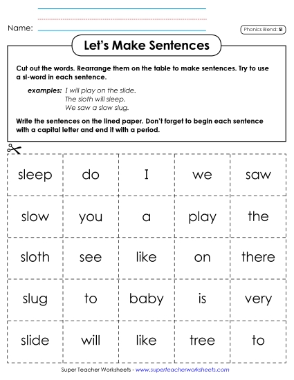 Let\'s Make Sentences (Sl-) 