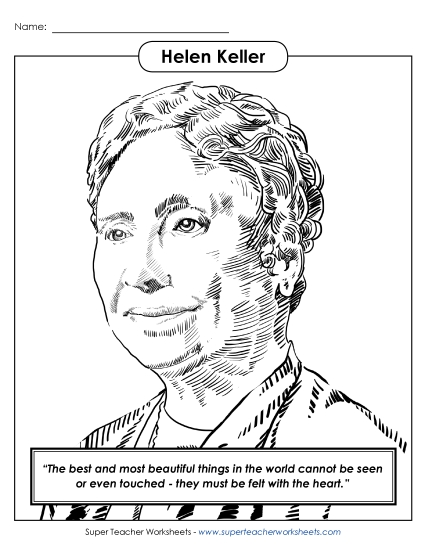 Helen Keller - Coloring