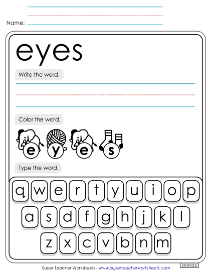 Write, Color, Type: Eyes