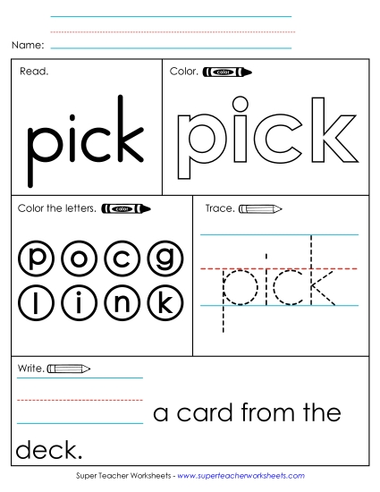 Worksheet 1: Pick