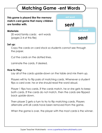 Memory Match Game (-ent)