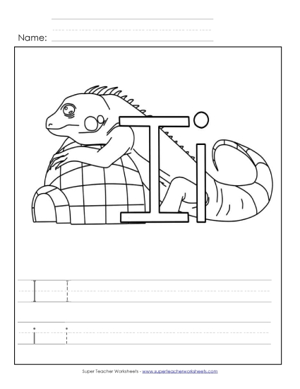 Letter I - Color and Write