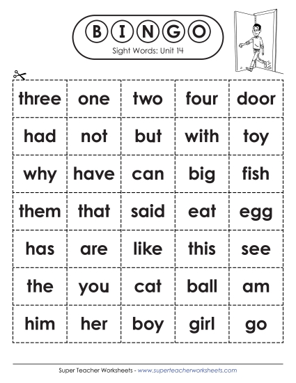 Sight Word Bingo (Unit 14)