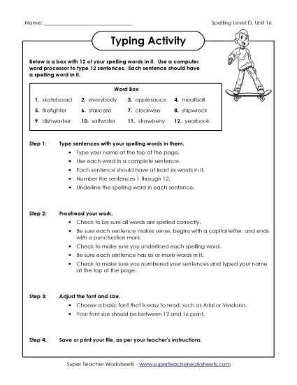 Typing Sentences (D-16)