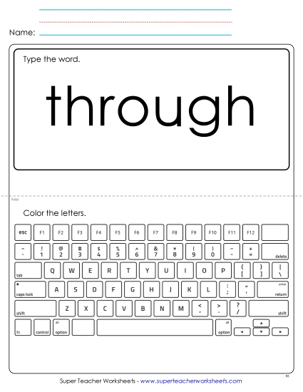 Type the Word: Through