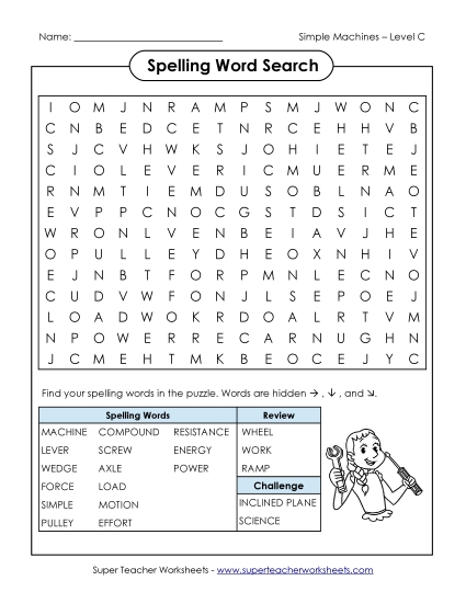 Word Search (C-Simple Machines Words) 