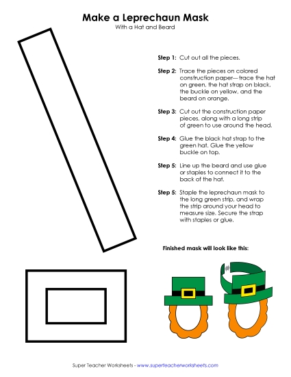 New Leprechaun Mask Worksheet