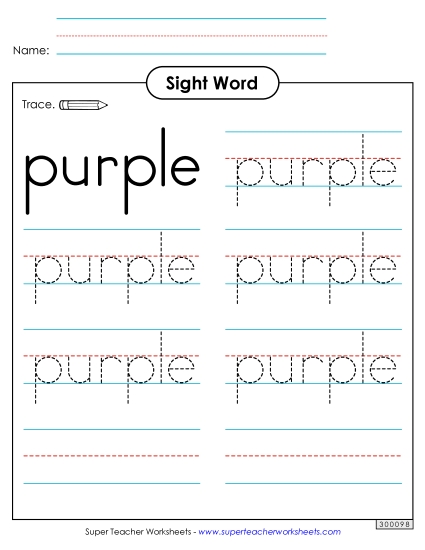 Trace the Word: Purple