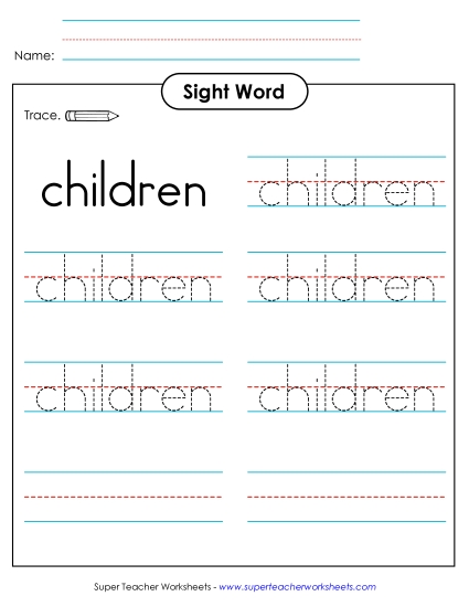Trace the Word: Children