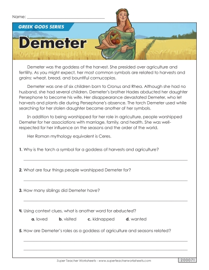 Greek Gods Series: Demeter