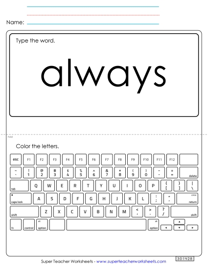 Type the Word: Always