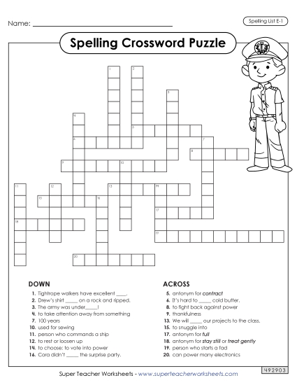 Crossword (E-1)