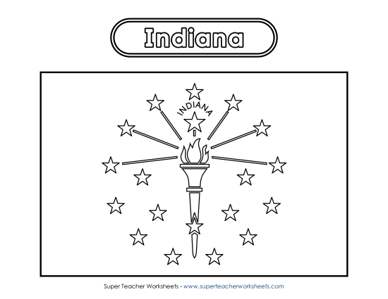 Indiana Flag Coloring Page