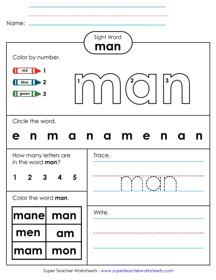 Worksheet 4: Man