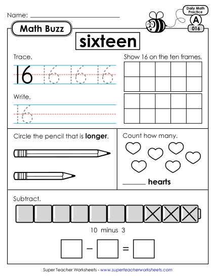 Math Buzz: Week 4<br>Worksheets 16 through 20
