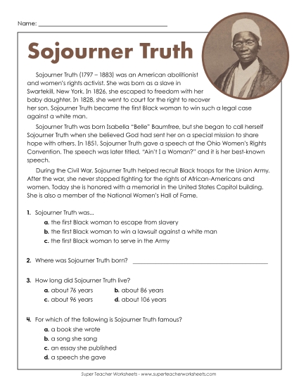 Sojourner Truth (Short Article)