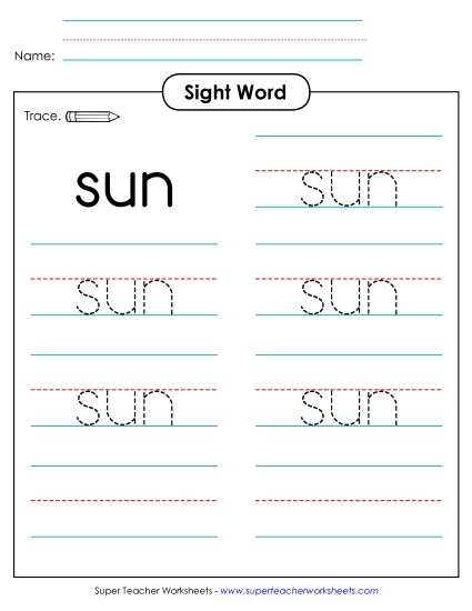 Trace the Word: Sun