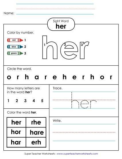 Worksheet 4: Her
