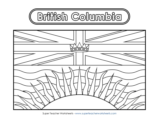 British Columbia Flag (Black and White)