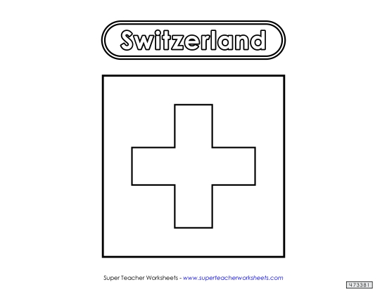 Switzerland Flag (Black & White)