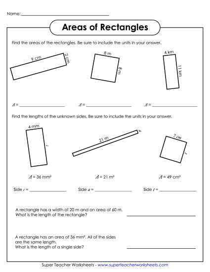 Area of a Rectangle 2