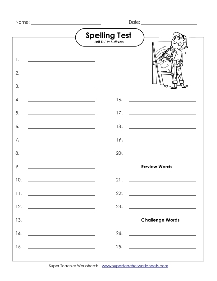 Spelling Test (D-19)