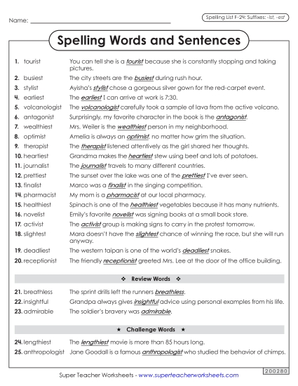 Spelling Sentences (F-24)
