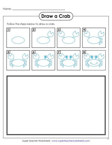 Draw a Crab Learning To Draw Worksheet
